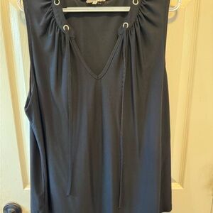 Siren Lily Elegant Black Tank with Eyelet Design